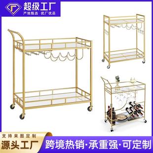 跨境热销手推餐车摆摊车酒店餐厅送餐车茶水车酒架厨房置物架