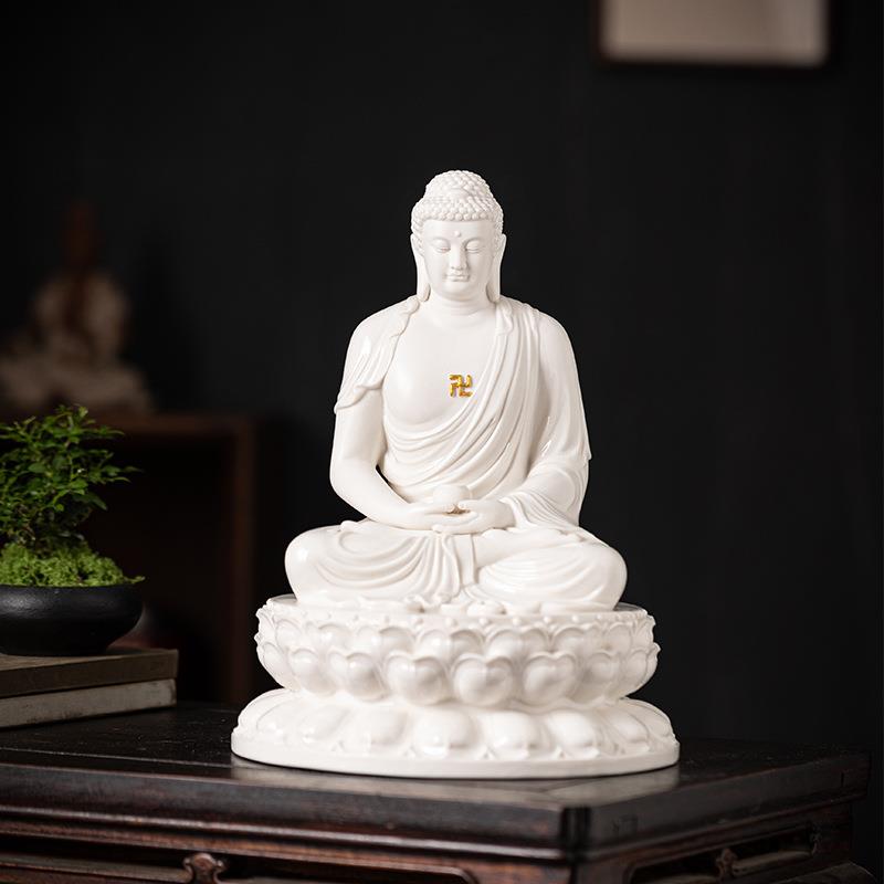 陶瓷释迦牟尼佛大日如来佛摆件佛像阿弥陀佛家用佛堂供奉佛祖神像