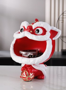 新中式高颜值醒狮摆件软装高档客厅电视柜入门玄关前台办公装饰品