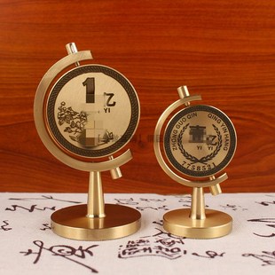 定制纯铜小目标一个亿摆件转转1亿地球仪车载摆件办公桌面工艺品