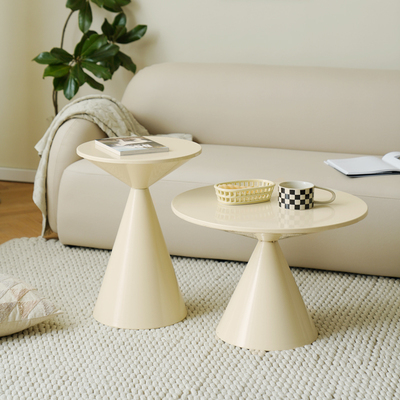 北欧奶油风茶几组合小户型客厅简约沙发边几大小组合家用小圆桌