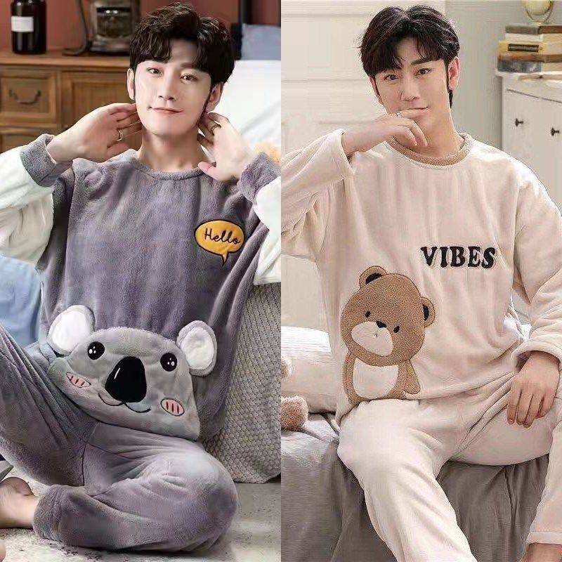 保暖睡衣男款法兰绒冬季加厚加绒2025年新款男士珊瑚绒家居服套装,女士内衣/男士内衣/家居服,睡衣/家居服套装,淘宝优惠券,粉丝福利购,淘宝优惠卷
