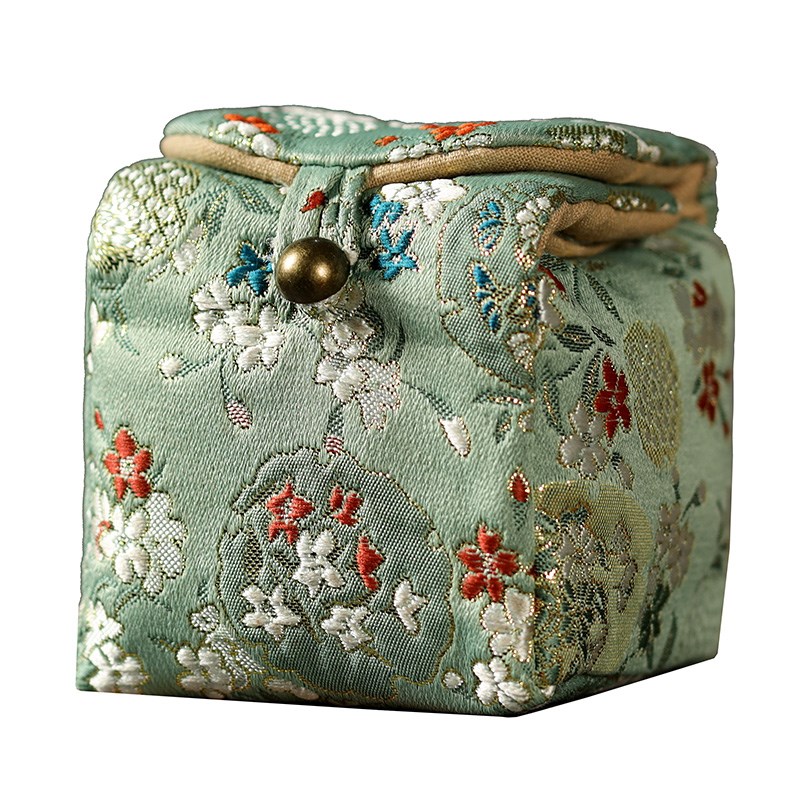 慕砚手作纤维织绵收纳包便携茶具茶杯盏布袋茶人便携加厚纽扣布包