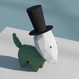 第五人格鸡块狗杰克狗立体模型周边纸模DIY手工模型摆件3D摆件