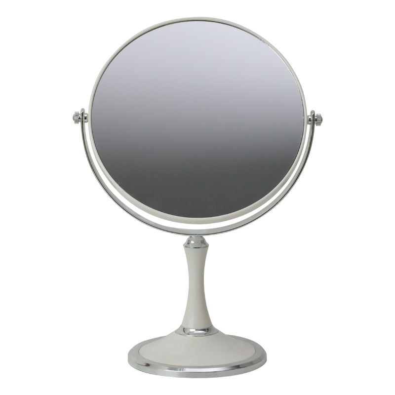 留白化妆台梳妆镜学生用宿舍桌面双面镜子便携台镜家用简约化妆镜