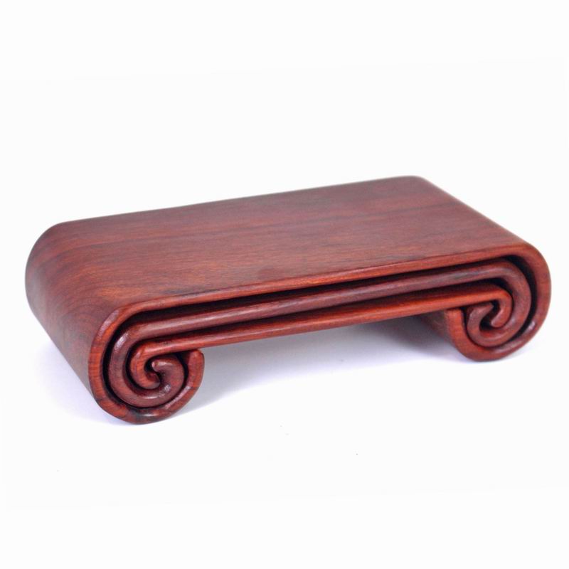 红酸枝书卷几长方形实木底座 工艺品摆件奇玉石茶壶木质底座木托