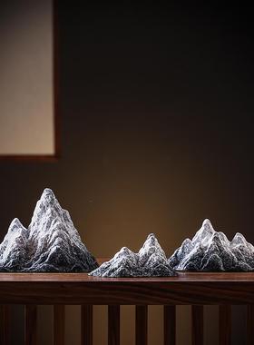 创意陶瓷小假山微景观造景鱼缸流水配件枯山水沙盘盆景装饰品摆件