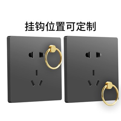 86阳台厨房挂灯笼插座带挂钩屋顶吊顶灯笼插座带吊环明装五孔插座