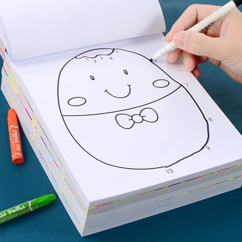 儿童数字连线画图控笔训练t5幼儿园6岁临摹专注力2涂色3画画描绘