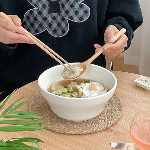 穆尼 纯白扩边陶瓷汤碗insy螺蛳粉碗拉面碗水果沙拉碗水煮肉片大