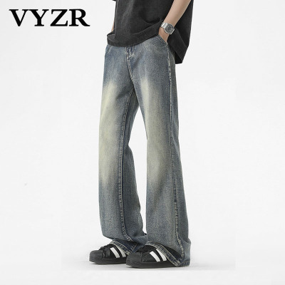VYZR秋季复古水洗牛仔裤男