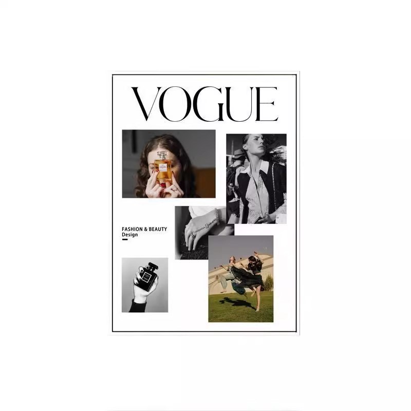 时尚杂志海报装饰画北欧oins服装店拍照摆画人物vogue卧室客厅挂