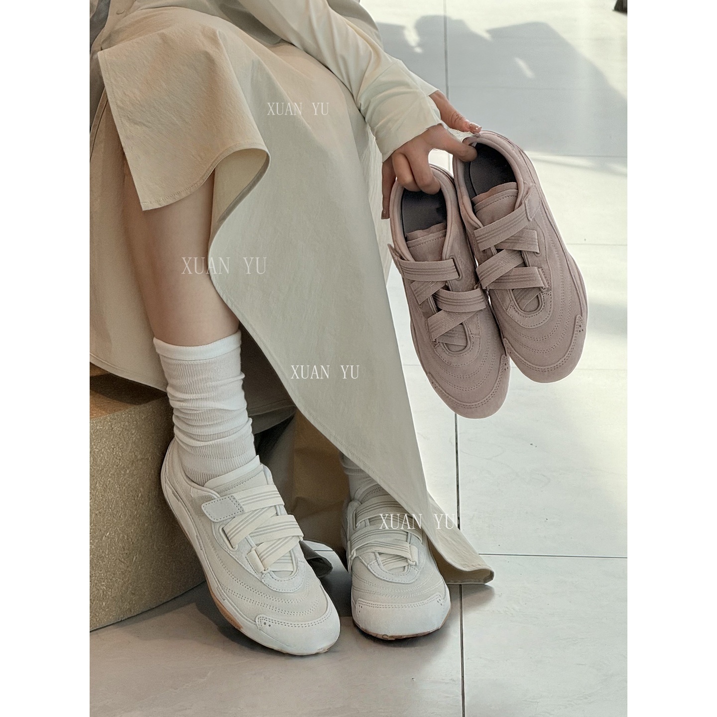 魔术贴芭蕾德训鞋女休闲运动鞋