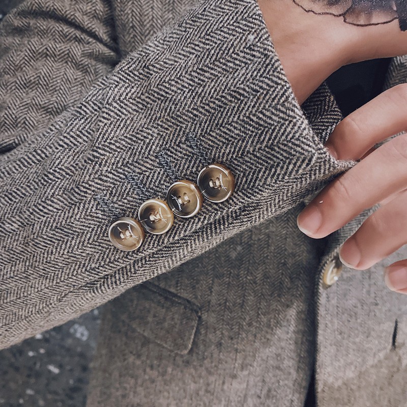 帅t小码西装男外套发型师男装矮个子S号XS修身毛呢短款西服155