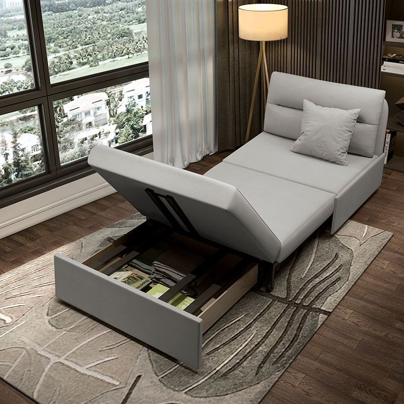 科技布沙发床坐卧两用客厅多功能80cm小户型可折叠单人1米宽皮质