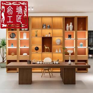 实木茶桌椅家用岩板茶台轻奢办公室别墅设计师款 新中式 高端泡茶桌