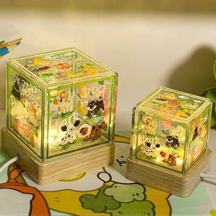 踏青小狗小夜灯宿舍氛围床头网红亚克力发光底座生日礼物送女生