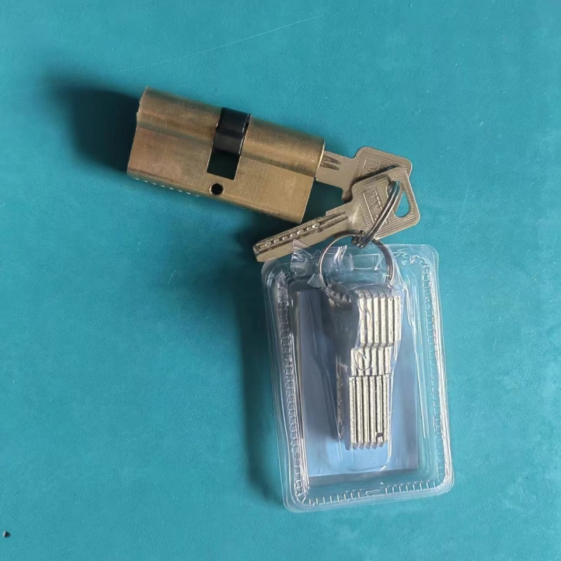 大门锁芯对开门锁芯铝合金门锁芯大拇指按压大把锁门锁芯