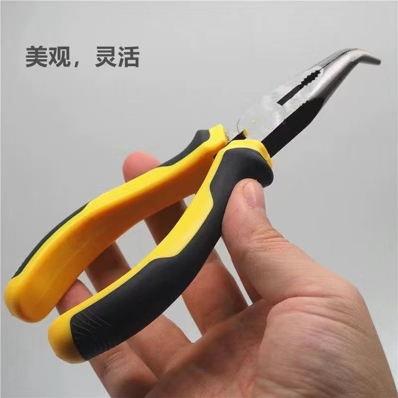 弯嘴钳6寸8寸手动新款专用工业级镍铁不锈弯嘴钳五金工具钳子弯嘴