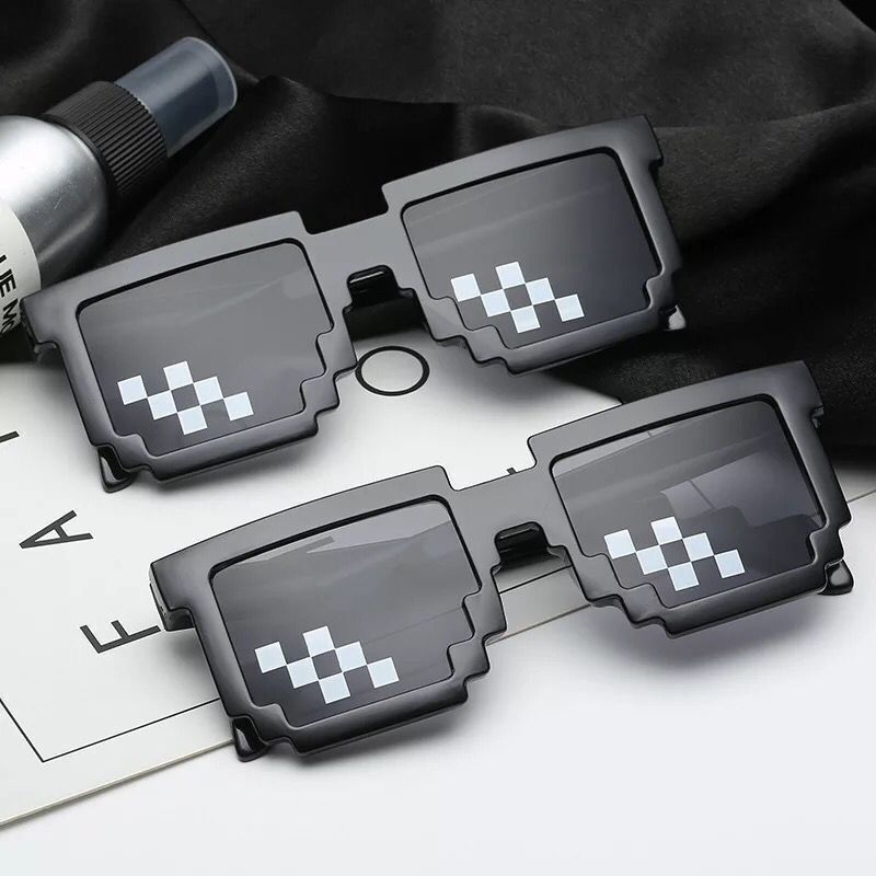 搞怪马赛克眼镜网红同款拍照表演墨镜男女遮阳太阳镜打码二次元