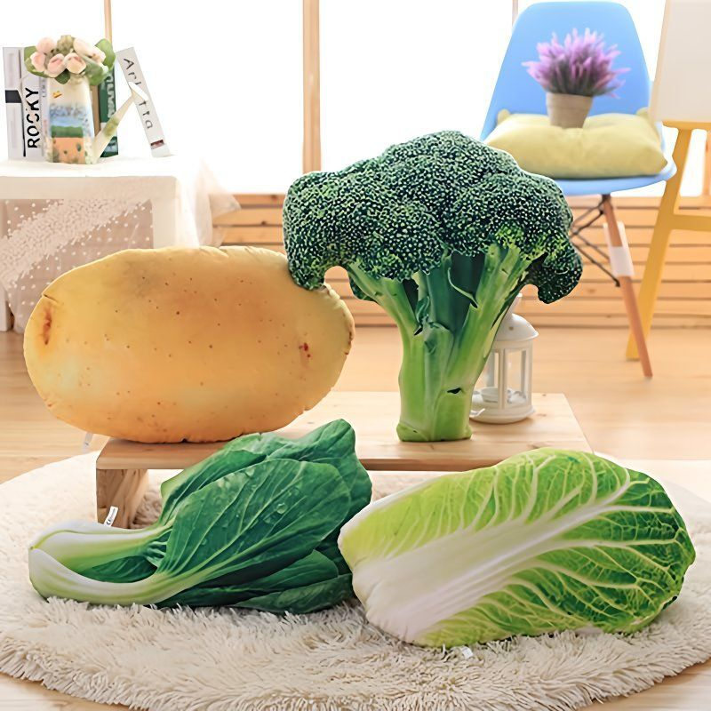 超软抱枕美食仿真蔬菜香菜白菜大葱西蓝花回弹创意靠垫玩具礼品