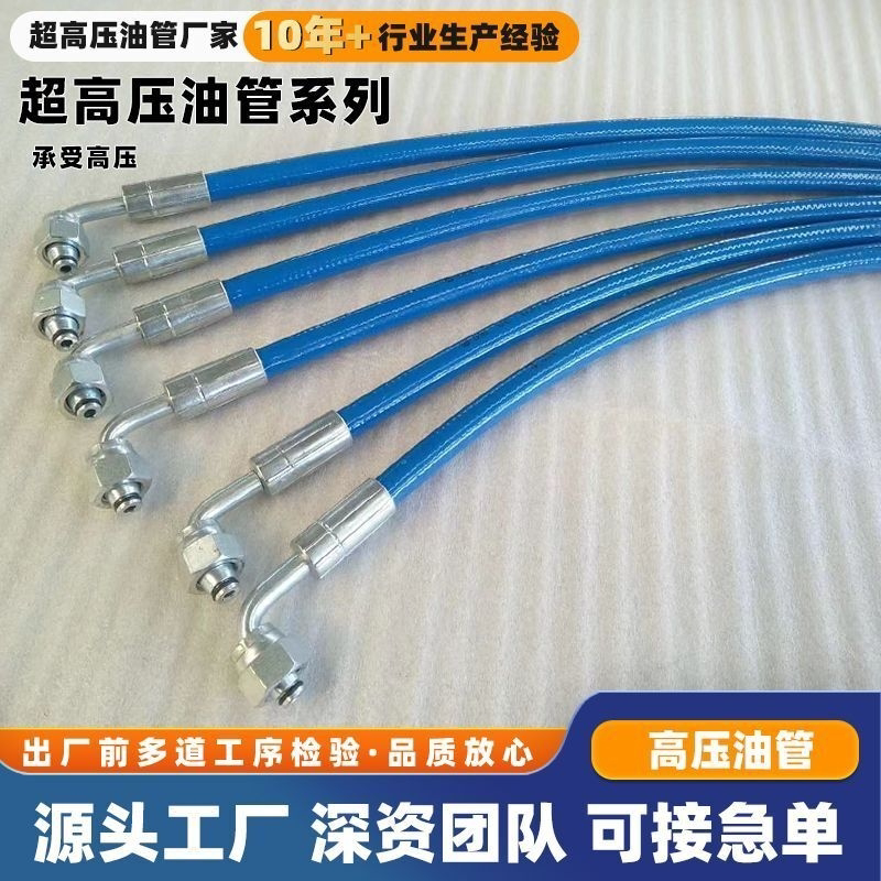 超高压油管400兆帕双层钢丝缠绕凝冷器防爆水管树脂双联高压软管
