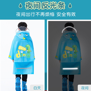 卡通男女儿童小学生雨衣单人书包位防水雨衣透明大帽檐雨服雨披