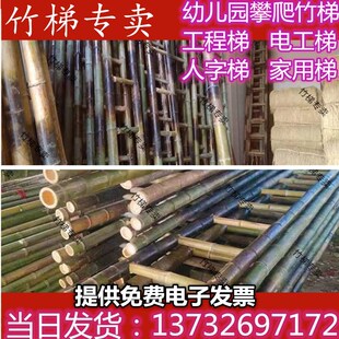 家用工程电力直梯工程梯子竹梯 幼儿园竹梯人字梯直梯2米到3米4米