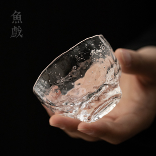 创意手工气泡玻璃杯主人杯功夫茶品茗杯子小茶杯家用个人单杯 日式