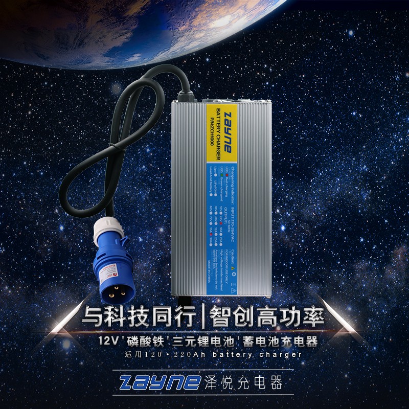 12V汽车电池12.6V14.6V20A25A30A房车电源锂电池大功率智能充电器