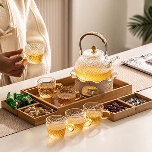 家用陶瓷蜡烛保温加热底座酒店煮茶炉下午花茶果茶壶 温茶茶具套装