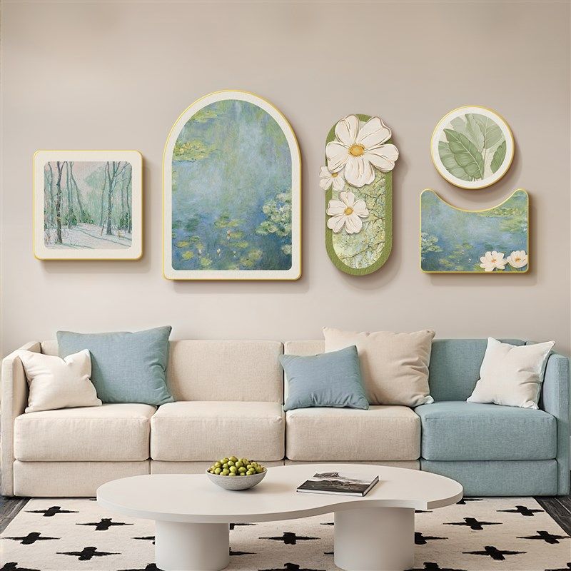 背有靠山客厅装饰画法式奶油风沙发背景墙挂画高级感2025新款壁画,家居饰品,现代装饰画,淘宝优惠券,粉丝福利购,淘宝优惠卷