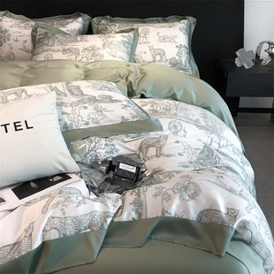高级感120支兰精天丝四件套裸睡凉感床单真丝被套轻奢床上用品4件