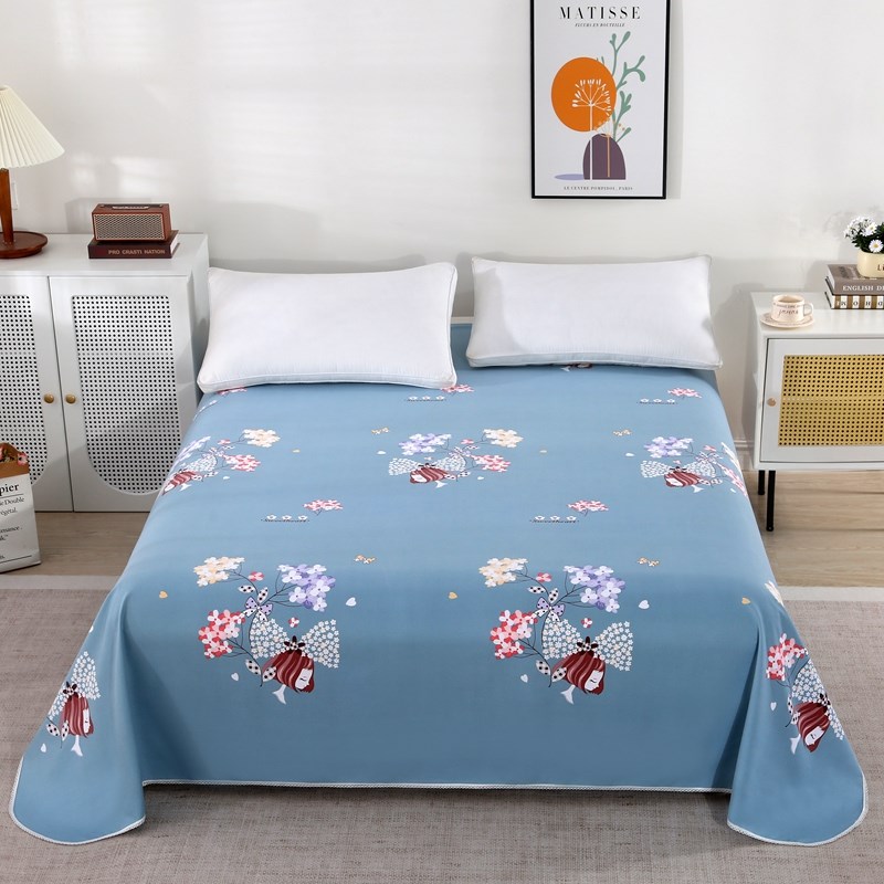 亲肤床单单件磨毛双人粉色绿色2024新款1米5床四季通用隔脏床盖单