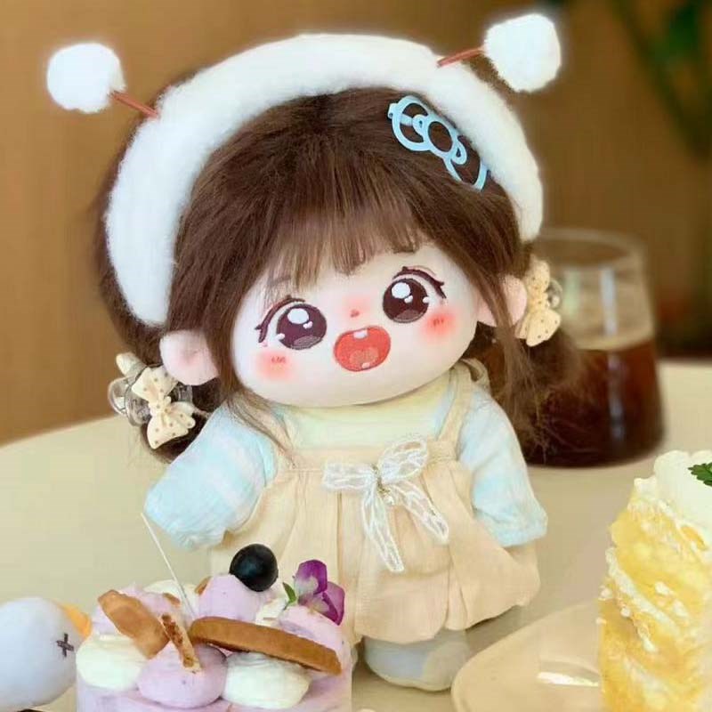 20cm棉花娃娃炸毛裸娃毛绒玩具人形公仔娃衣可换装玩偶送女生礼物