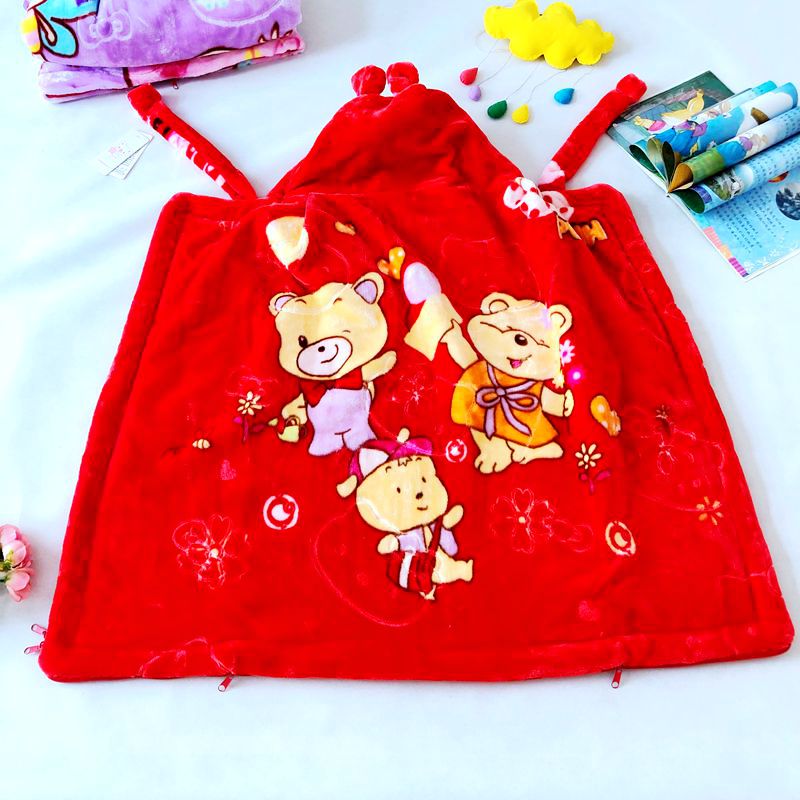 婴儿抱被新生儿多功能睡袋防踢被秋冬季外出包被宝宝拉链披风斗篷