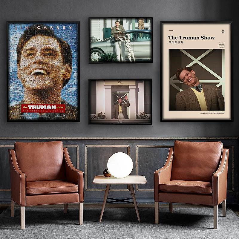 楚门的世界海报金凯瑞经典电影装饰画挂画喜剧科幻主题酒店咖啡厅