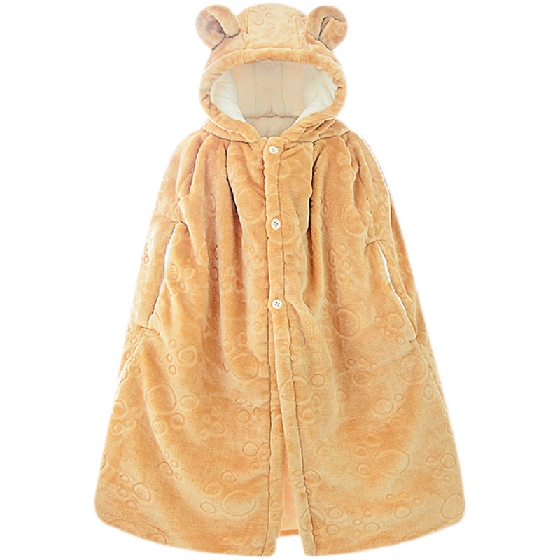 婴儿斗篷儿童披风秋冬加厚外出抱被宝宝防风衣冬连帽披肩外套挡风