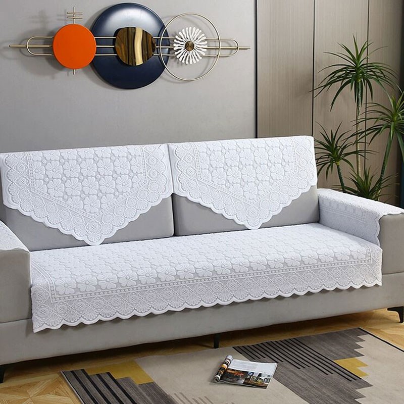 蕾丝加厚沙发巾四季通用靠背巾沙发垫扶手巾全盖布艺沙发套罩搭巾