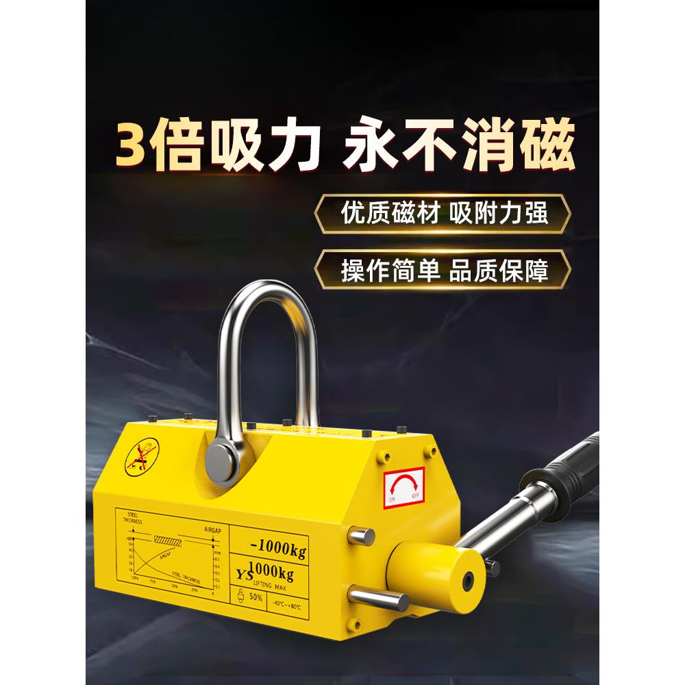 沪工磁力吊永磁起重器强力吸盘200/400/600kg磁铁1吨工业吊具机
