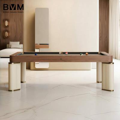 华沙意式轻奢实木扪皮家用台球桌高端餐桌二合一设计师款桌球台