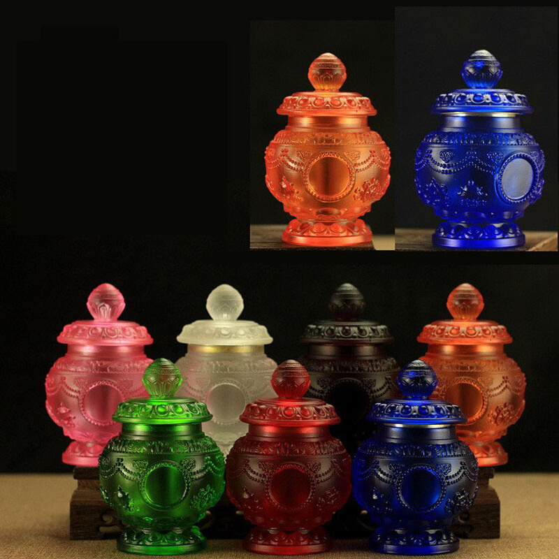 藏传供品法器 水琉璃宝珠玻璃宝瓶 如意宝八吉祥装藏宝瓶