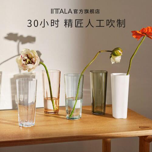 芬兰iittala伊塔拉传奇湖泊系列轻奢简约风玻璃花瓶客厅摆件z