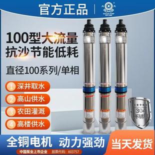 100QJD深井泵220V不锈钢家用井用高扬程灌溉潜水泵螺杆抽水泵 大元