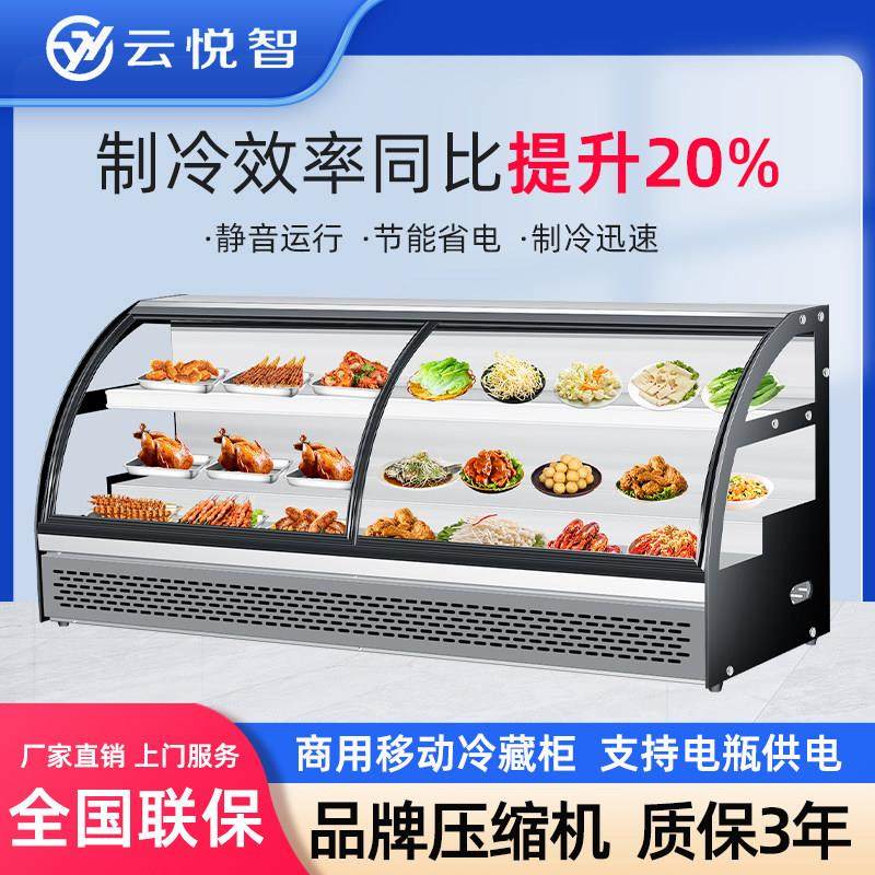 台式阶梯冰台饭店冷藏点菜明档冷冻串串保鲜烧烤商用摆摊展示冰柜