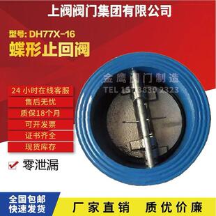 球墨铸铁对夹式蝶止回阀DH77X-16铸铁不锈钢板碟形止回阀单向阀DN