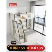 双层床小公寓1.8米双层床与衣柜儿童组合高低铺节省空间 床