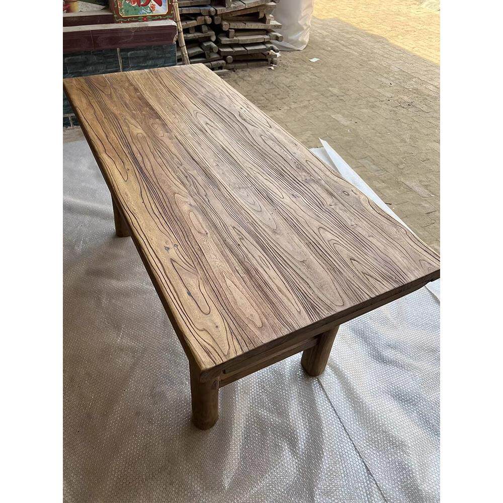 老榆木实木茶桌餐桌复古长桌办公简约书桌原木吧台民宿茶台老木板