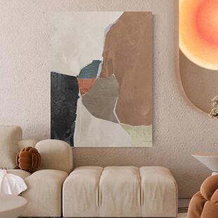 现代轻奢简约抽象玄关挂画 画北欧走廊壁画 画赤潮海浪客厅高级感