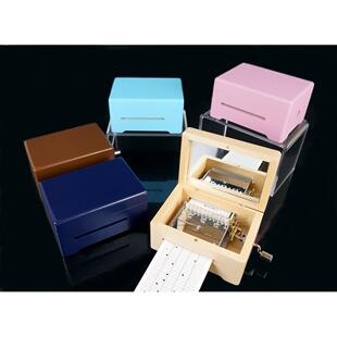 定制30音手摇纸带音乐盒木质diy八音盒送男女友女生日礼物韵升